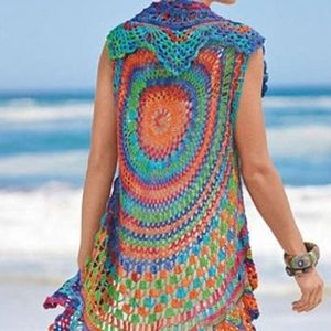 Bohemian hippie circle vest